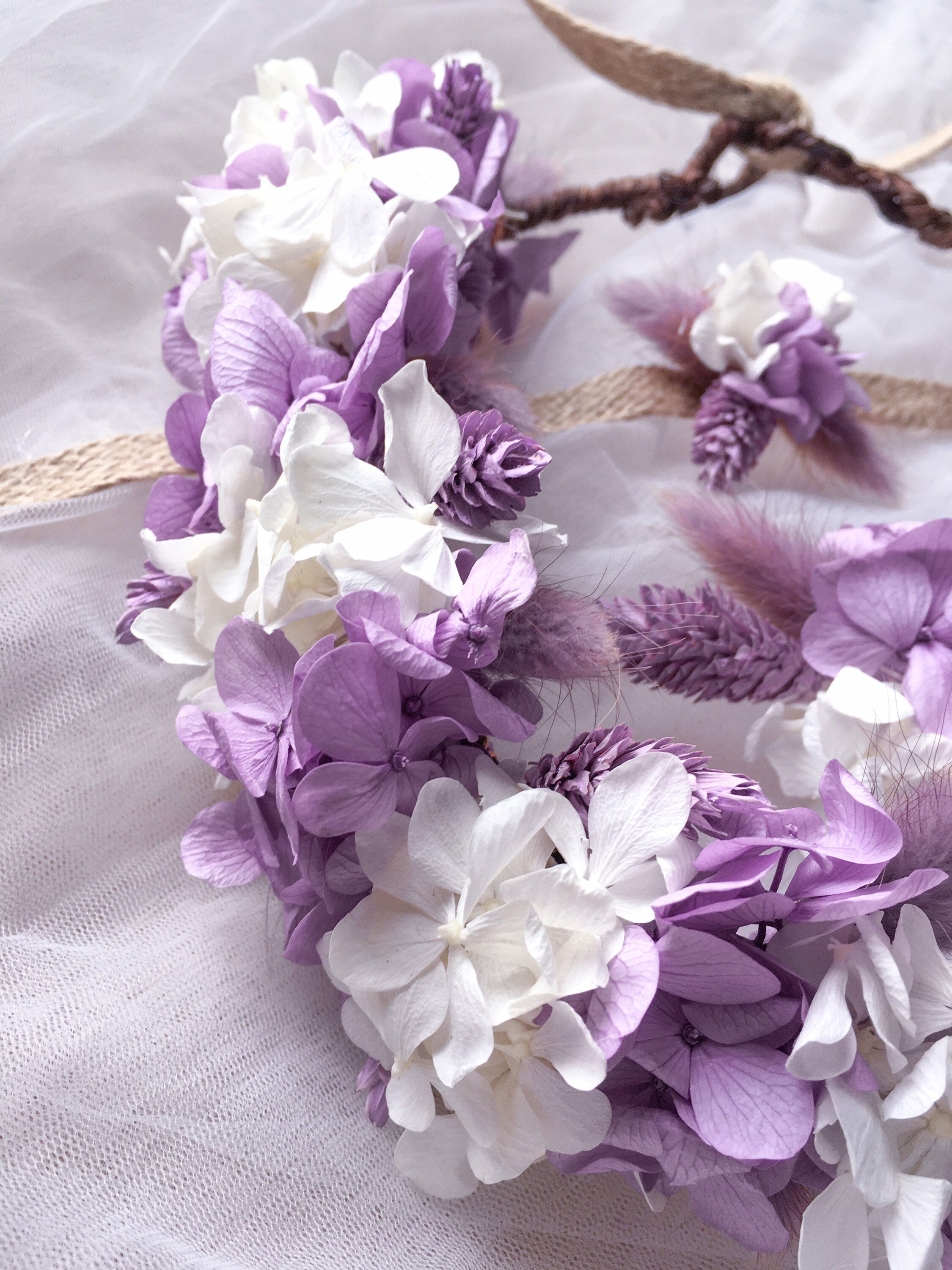 Cherry Blossom Accessory l Pale Rose Bridal Crown l Wedding Delicate Crown l Floral Crown l Hydrangea Lilac authentic l Bridal Tiara l HandMade4You