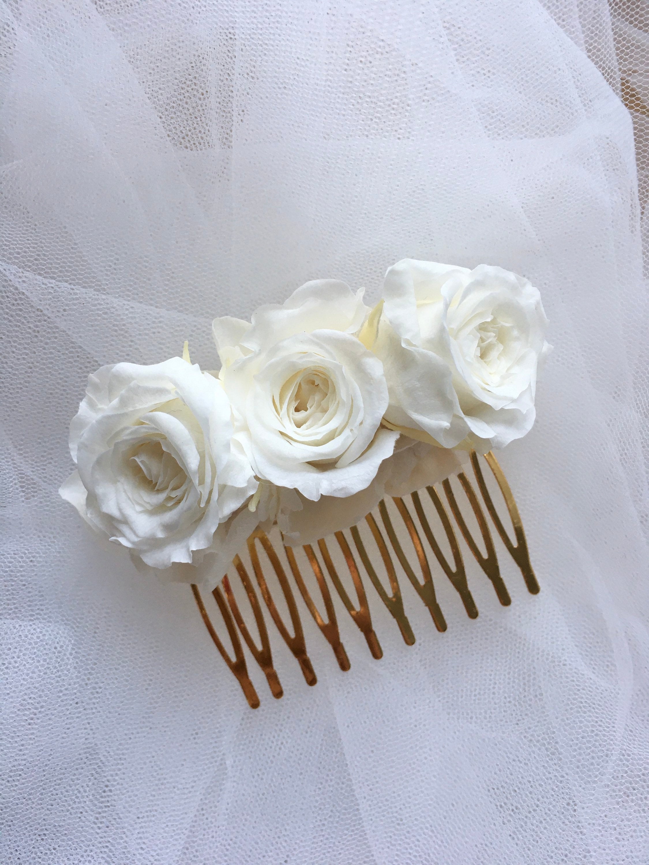 Ivory rose bridal hair comb, wedding shops crystal hair comb, roses wedding ivory comb, wedding comb rum roses