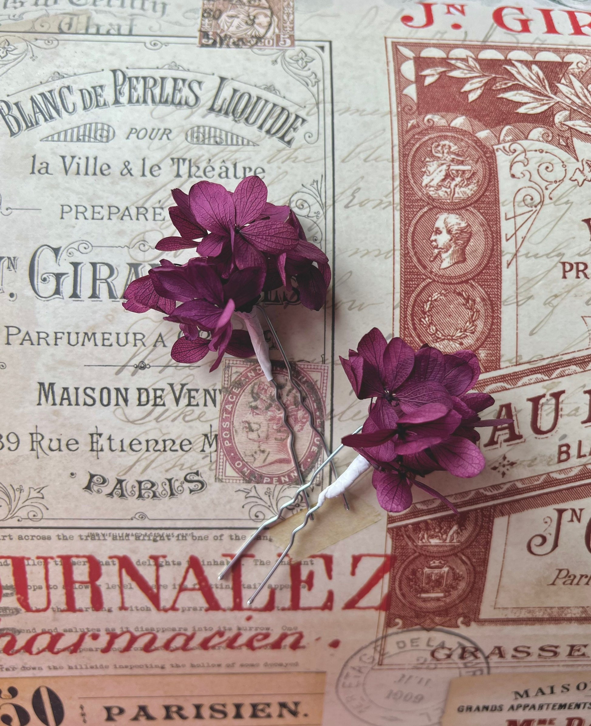  Rustark 40 Pcs Purple Crystal Hair Pins Rose Flower